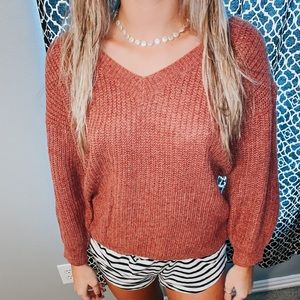 pinkish purple long sleeve sweater